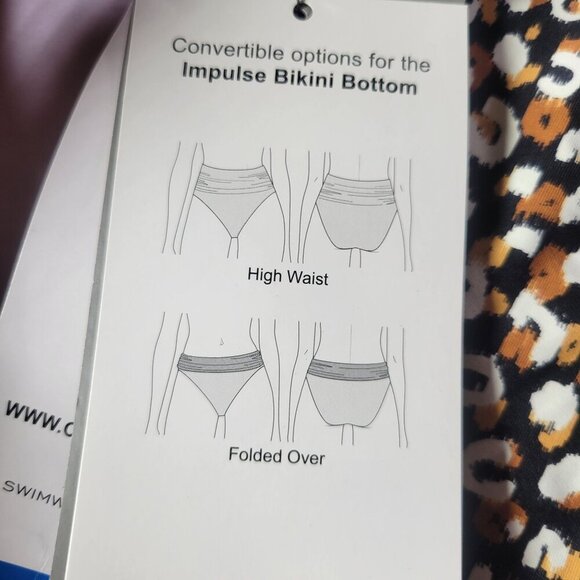 Coco Reef Impulse Women Leopard Print Convertible High Waist Bikini Bottom S - Picture 4 of 4